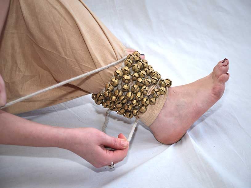 Grainex Ghungroo Kathak Dancing Anklet Bells, Gold, 12 No - Image 4