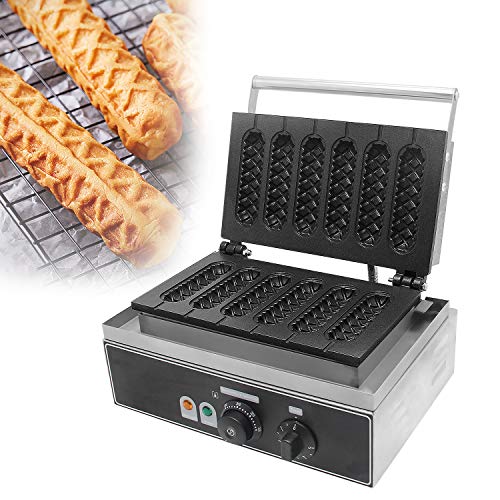 LYDZUSDP Muffin Hot Dog Maker Baker Commercial,Hot Dog Machine,6 PCS No-Stick Waffle Maker for American Corn Dog |Muffin Sausage Waffles