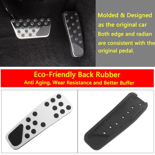 Image of Foot Brake Gas Pedal Cover Compatible for Dodge Charger SXT Accessories 2011-2024, Compatible for Dodge Challenger Accessories Pedal Cover 2009-2023 for Chrysler 300C Pedal 2009-2019
