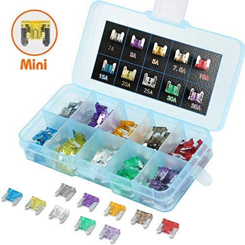 GlowGeek 100pcs Assorted Auto Car Truck Blade Fuse Assortment 2A 3A 5A 7.5 A 10A 15A 20A 25A 30A 35A Car Boat Truck SUV Automotive Replacement Fuses (Small)