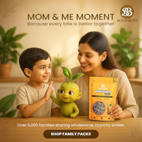 Image of BOTANBITES Sunflower Seeds 500g | High in Fibre & Low in Carb | Protein-Rich Superfood Snack | Surajmukhi Beej | Rich in Omega-6, Zinc, Iron & Vitamin E | Antioxidant-Rich Healthy Snack for Fat Loss (500g)