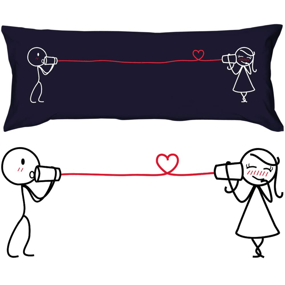 BoldLoftSay I Love You Body Pillowcase in Dark Blue- Gifts