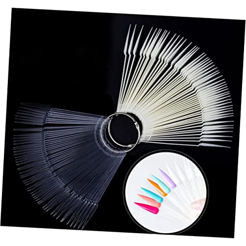 FRCOLOR 100 pieces samples colour sticks practice tips pattern nail art supplies display boards glitter nail polish colour plates polishing plate piece - Image 3