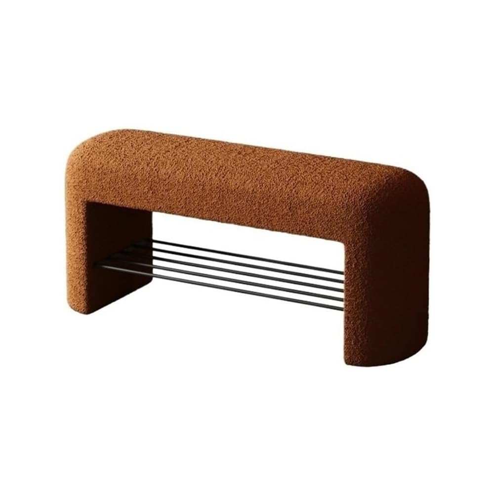 LWJSOCP Entryway Shoe Rack Bench with Cushion Seat 2-Tier Wooden Storage Stool Upholstered Shoe nizer with Solid Wood e for Hallway & Living Room Brown 80cm