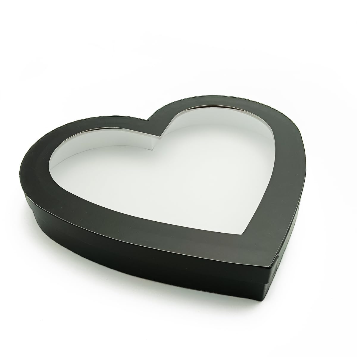 30.5cm Cardboard Heart Box Cutout Fillable Paper Mache Charcuterie Board Sweet Birthday Food Tray for Treat (Black, heart shape)