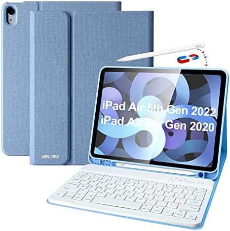 Keyboard Case for iPad Air 5th Generation 2022/ iPad Air 4th Gen 2020/iPad Pro 11 Inch 2018, 10.9 inch Case with Pencil Holder, Detachable Bluetooth Keyboard Smart Tablet Case for iPad Air 5th/4th Gen