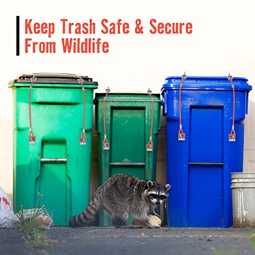 2 Piece Trash Can Lid Locks | Keep Garbage Can Secure & Animal Proof | Heavy Duty Unbreakable Steel Construction | Universal Fit For Outdoor Waste Bins #TOP1