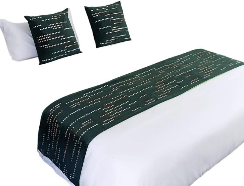 Diamond Flannel Bedspread Bed Runners Velvet Shining Stars Throw Runner Home Hotel Decoration Bed Flag Bedroom Bed Tail Towels(05,45x180cm 1pcs)