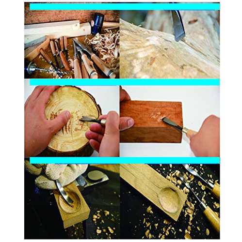 Evinis Wood Sculpture Carving Chisel Tool Set DIY Art Craft, 8 Piece Professional DIY Art Craft Woodworking Sculptural Gouges Hand Carbon Steel Wood Carving Chisel Tools Knife Kit Set