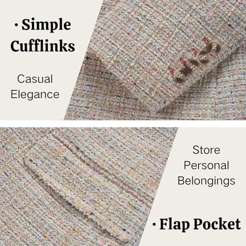 UNINUKOO Mens Suit Jacket Plaid Corduroy Casual Slim Fit Blazer Vintage Stylish Single Breasted Sport Coats Daily Wear US Size 42 Gray3