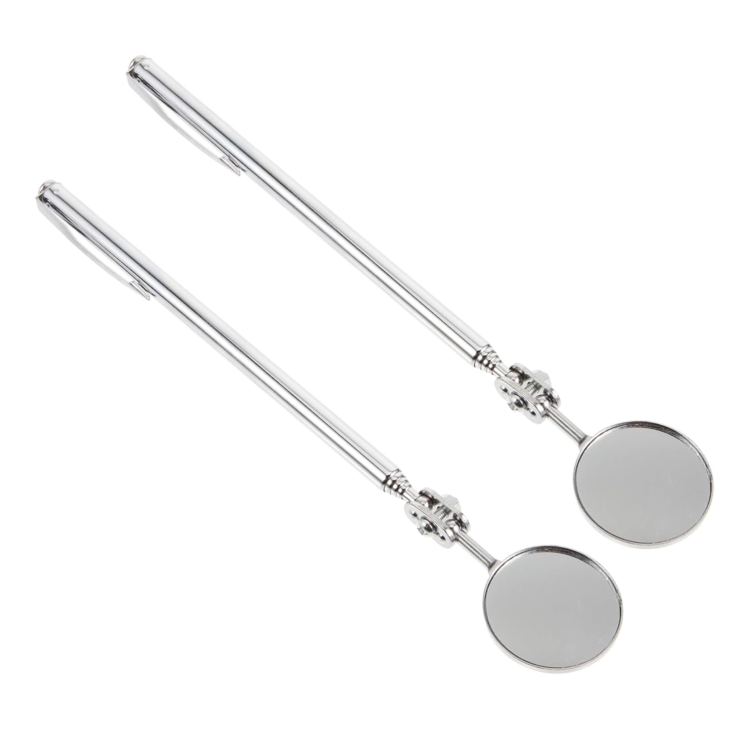 ABOOFAN 2pcs Telescoping Car Inspection Mirror Stainless Steel Tools for Mechanics and DIY Car Repairs Rotating Head for Reach Areas