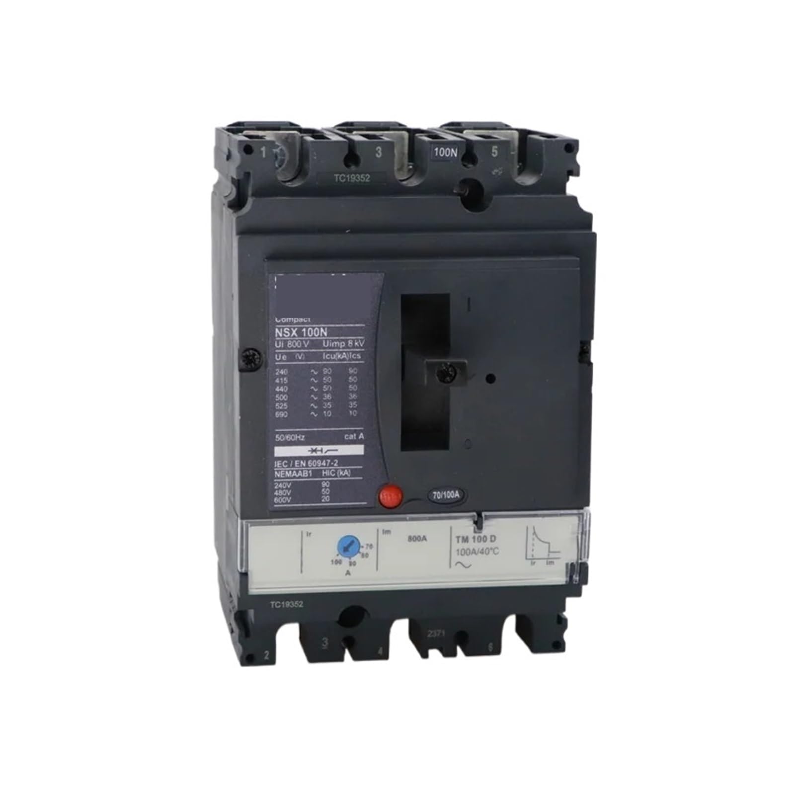 LEOTNNDQ Circuit Breakers Switch NSX100N 3P 4P TM16D-TM100D 50KA at 380/415V LV429840(4P,25A)