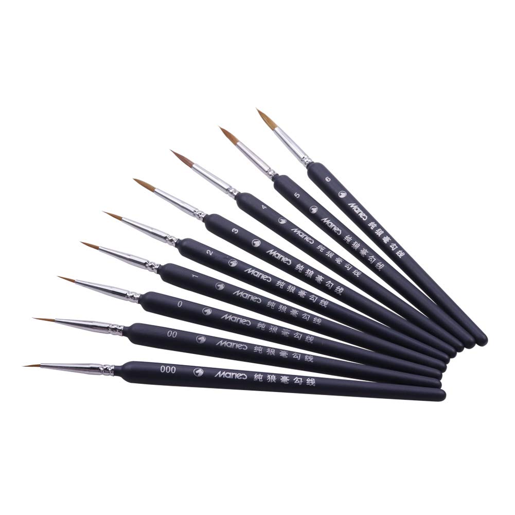 Buy Zhongtou 9PCS Fine Paint Brush Set Watercolour Brushes Detail
