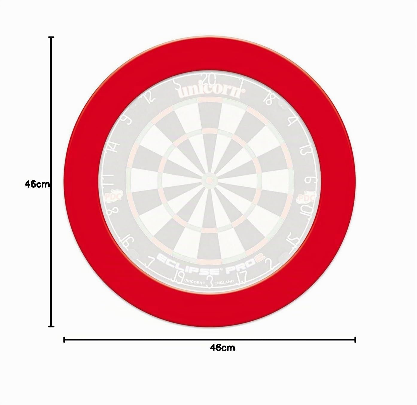 Unicorn Dartboard Backboard Surround | Pro Slimline | Heavy-Duty High Density Injection Moulded EVA Plastic | No Fixings Required | Red
