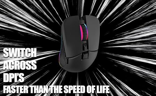 Image of Electro Wolf Fire Wired Gaming Mouse with Customizable 6 RGB Lighting Mode, 7 Programmable Buttons, Gaming Grade Sensor, 6400 dpi Tracking, Driver Customization for PC (Fire)