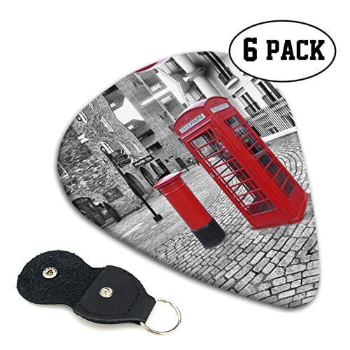 London Red Telephone Booth Lot de 6 médiators pour guitare acoustique, guitare électrique, basse, ukulélé – fins, moyens… - Les Beatles, Paul McCartney, John Lennon, RIngo Starr, George Harrison London Red Telephone Booth Lot de 6 médiators pour guitare acoustique, guitare électrique, basse, ukulélé – fins, moyens… – Image 3