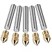 PChero 5pcs 30MM Length Extruder 1.75mm Tube and 5pcs 0.4mm Brass Extruder Nozzle Print Heads for Anet A8 and MK8 Makerbot Reprap 3D Printers