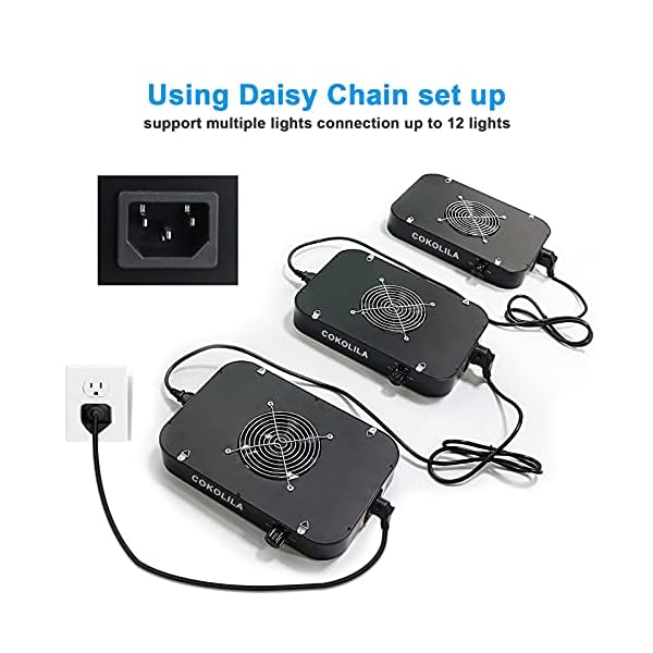 COKOLILA Dimmbarer Led Grow Lampe,600w LED Pflanzenlampe Vollspektrum mit 588pcs SMD Leds, UV & IR Dasiy Chain Funktion… – Bild 7