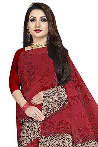 Image of TAMAIRA FASHION Mulmul Pure Cotton Saree For Woman Floral Block Printed |Office Wear Daily Wear Sarees For Women Without Blouse Piece