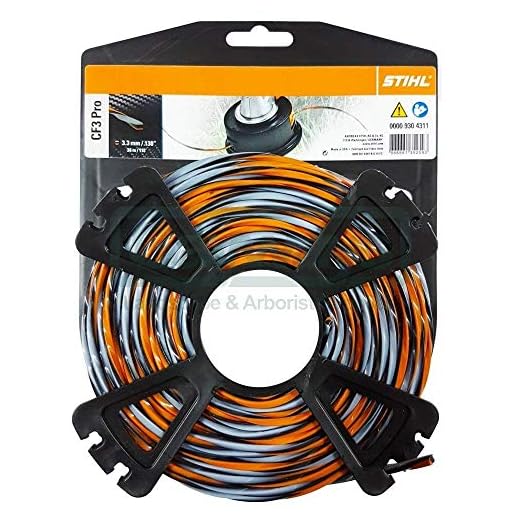 Stihl 00009304305 Fili per falciatura a Forma di Croce con Contenuto di Carbonio, Arancione, 3.0mm / 45m