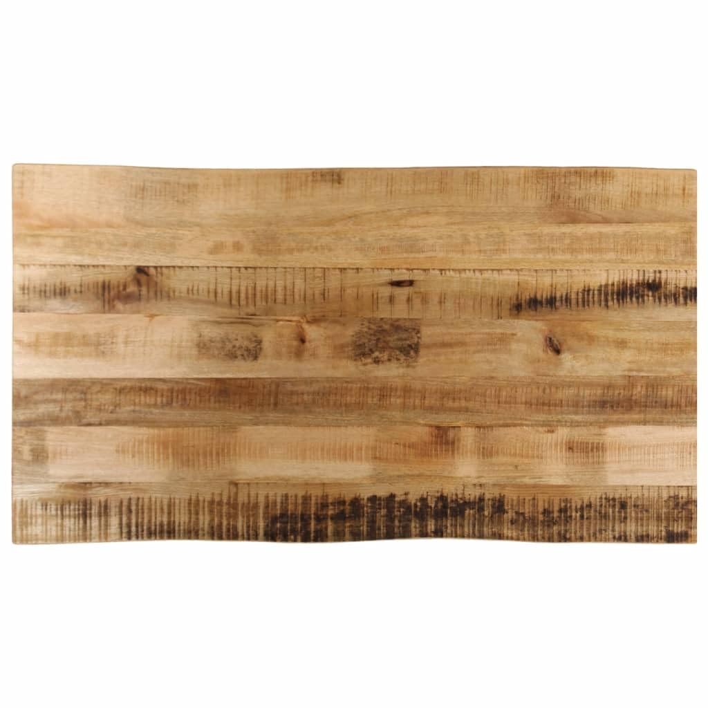 vidaXL Piano Tavolo Bordi Vivi 110x60x2,5 cm Legno di Mango Grezzo, Piano Sostituzione Tavolo, Piano per Tavolo da Pranzo, Piano d'appoggio