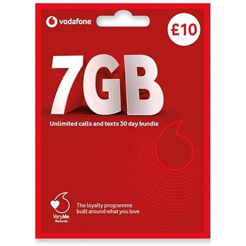 Vodafone PAYG £10 Bundle - 7GB Cover