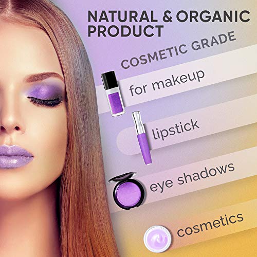 Craftiss Purple Cosmetic Grade Mica Powder 1.7 Oz - 50G Natural Coloring Pigment For Epoxy, Soap Making, Lip Gloss, Body Butter, Candle Making, Bath Bomb, Resin Art, Acrylic Nails #TOP4