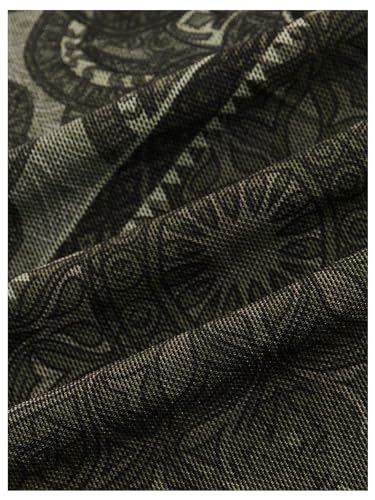 Women's Floral Print Lettuce Trim Fishtail Hem Midi Skirt3