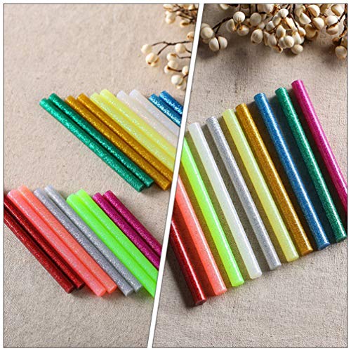 Cabilock 100 unidades de bastões de cola quente com glitter, adesivos Hot Melt para trabalhos manuai