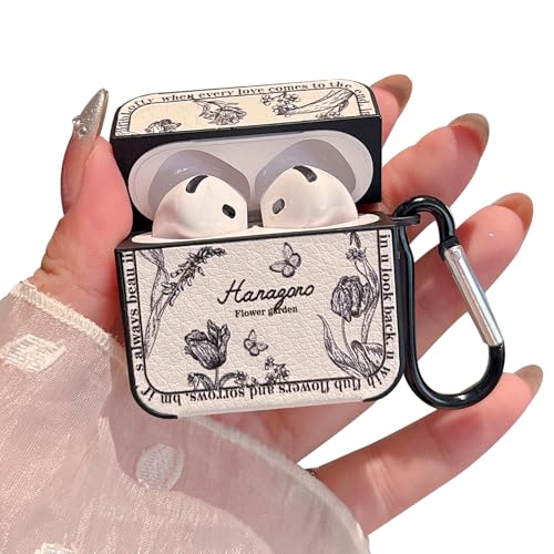 Coque AirPods 4 fleur rétro avec porte-clés pour sublimer votre style quotidien