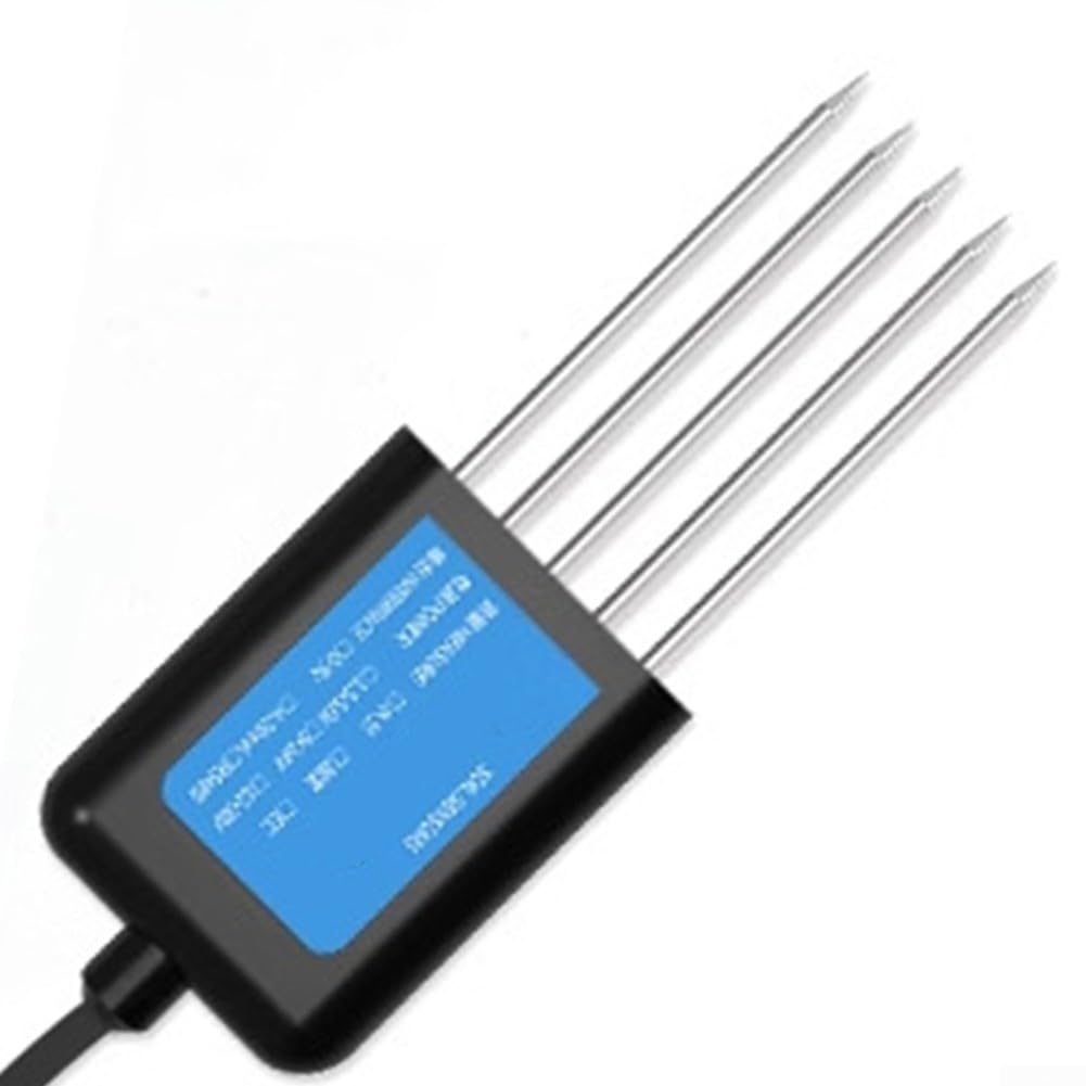 Sensor de suelo USB para agricultura y horticultura, mide temperatura, humedad, pH y NPK, IP68 resistente al agua, sonda de acero inoxidable, análisis rápido para el crecimiento de plantas, negro (B)