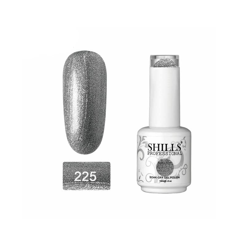 Image of SHILLS PROFESSIONAL UV /LED Soak Off Gel Polish (Gel Nail Polish) Nail Art Nail Polish Color Shade 225, Glossy Finish, 15ml