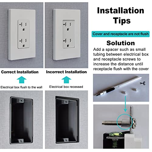 Cml Decorator Screwless Wall Plate, 1-Gang Switch Outlet Cover, 8 Pack Hidden Screw Smooth Face Switch Plates, Standard Size 2.91”X4.68”, Impact Resistant, White #TOP4