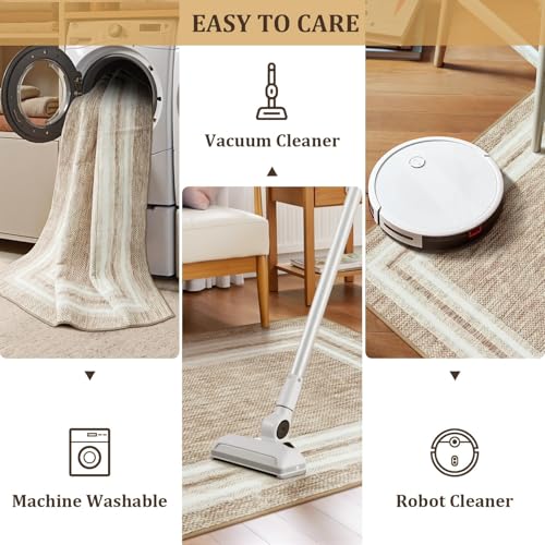 Tapete moderno con borde, lavable 3'x5', antideslizante miniatura 5