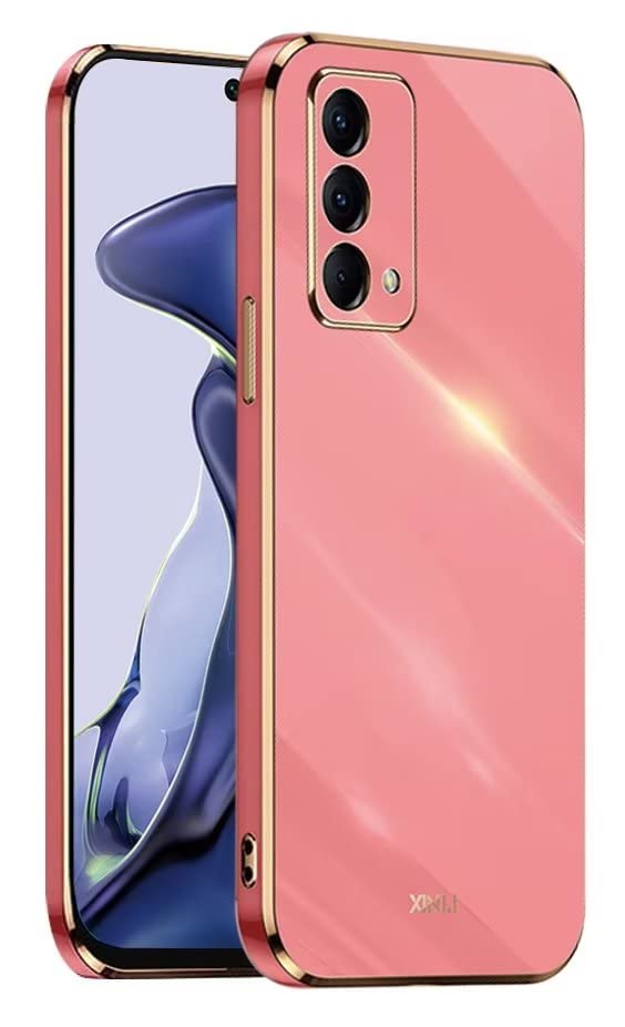 [Galvanized Frame Case for Realme GT Master Edition (6.43 inches) TPU Silicone Protective Case – Red