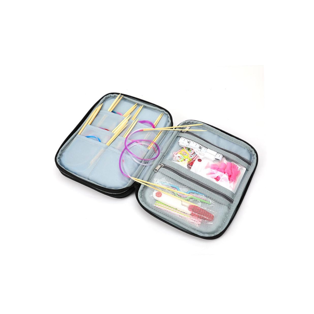 DOITOOL Juego de Agujas de Tejer Multifunción con Funda de Almacenamiento para Tejido Manual y Viaje