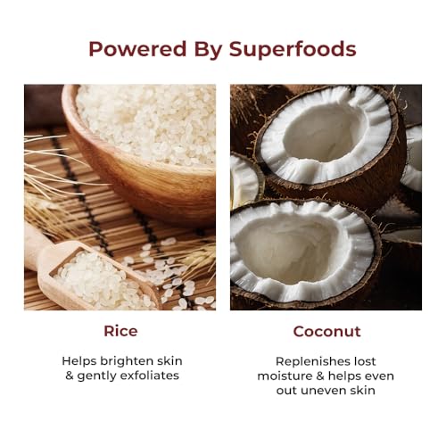Image of Naturali Radiant Glow Face Scrub With Rice & Coconut | Improves Skin Texture | Smoothens & Softens Skin | Paraben & Mineral Oil Free | 100g