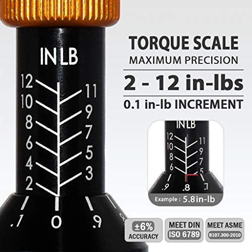 Image of FIRSTINFO H51832 Precision Certified Limited /Limiting Torque Screwdriver 2-12 in-lbs with 1 /4 Inch Universal Hex Bit Holder Quick Release Design