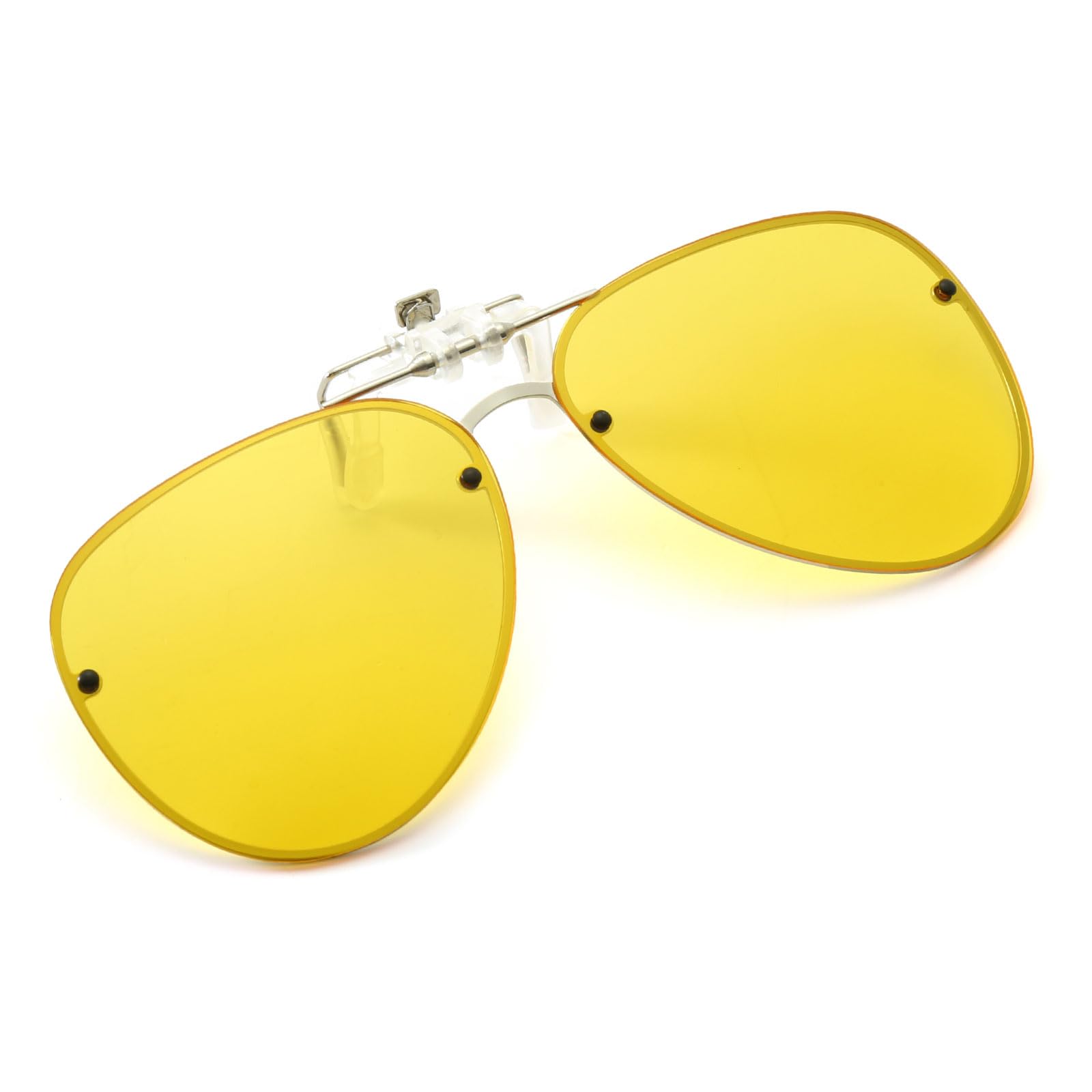 YAMEIZEPolarized Lens Clip on Sunglasses - Anti-Glare Pilot Glasses for Women Men Flip Up Rimless Clip Eyewear Driving Travelling Outdoor…