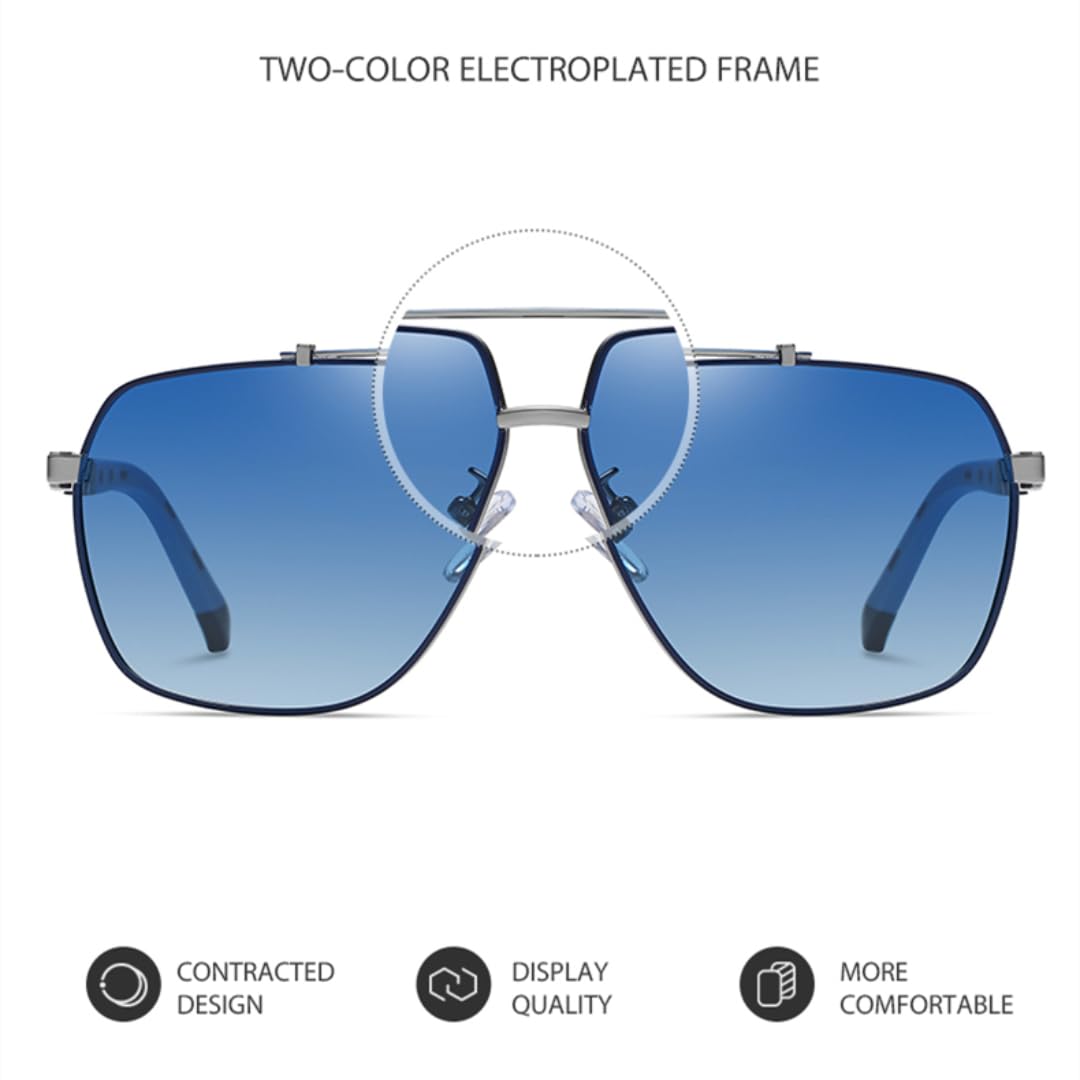 Gafas de sol polarizadas Uv400 para hombre y mujer, montura grande de metal, gafas de pesca, para conducción
