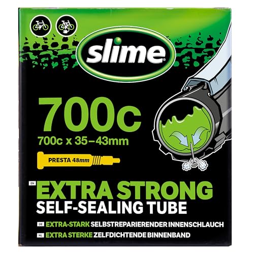 Slime 30102 Slime Camera d'Aria per Bici con Sigillante Antiforatura, Autosigillante, Prevenire e Riparare, Valvola Presta, 700c x 35-43