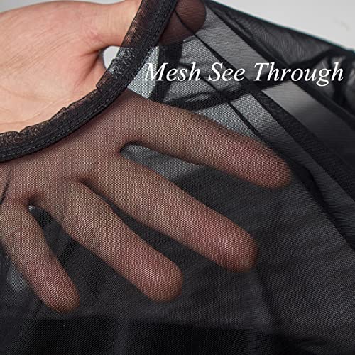 ZONBAILON Men's Sexy T-Shirts Mesh See Through Short Sleeve Undershirt Soft Breathable M L XL 2XL 3XL3