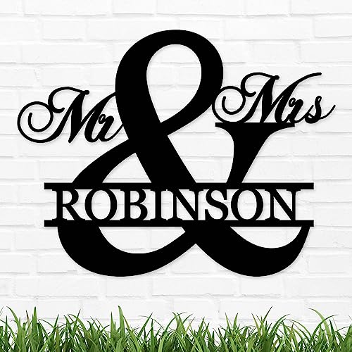 Amazon.com: Custom Mr & Mrs Sign With Name and Date, Mr and Mrs Est ...
