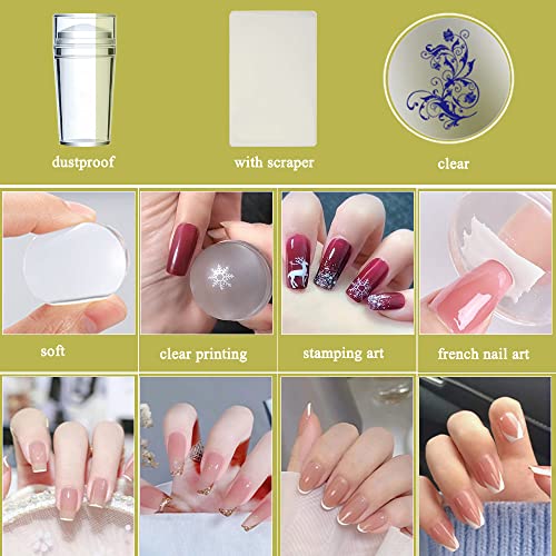 Nail Stamp Plate Polish Set 10 Nail Stamping Plate 8 Colors Stamping Nail Polish Nail Stamper Scraper Kit Nail Template Printing Tools Flowers Animal Butterfly Holiday Lace Design #TOP5