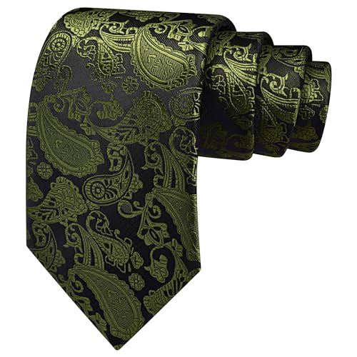 Image of GUSLESON 3.15 inch(8cm) Fashion Paisley Ties Mens Woven Jacquard Necktie for Wedding