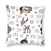 ZCHW Funda de Almohada Pocahontas Ciervos Dibujos Animados Cultura nativa Americana patrón sin Costuras Funda de cojín Fundas de Almohada Funda de Almohada 45X45CM