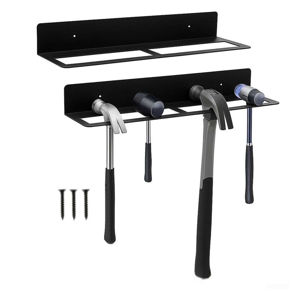 Supporto per martelli da parete resistente per officina, robusto portautensili in ferro per chiavi, punte, pale, organizer da 40 cm (2 pezzi)