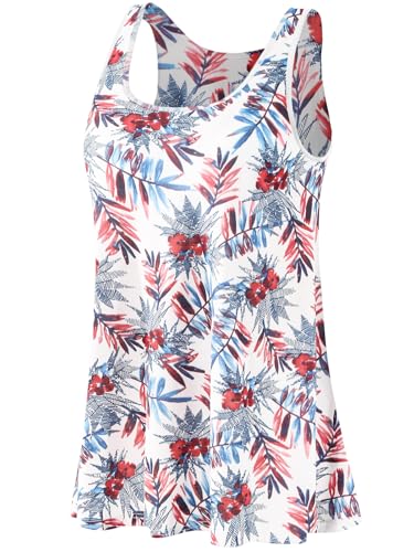 Image of Rosyline Tank Top for Women with Built in Bra Flowy Swing Undershirt Tank Tops S-4XL