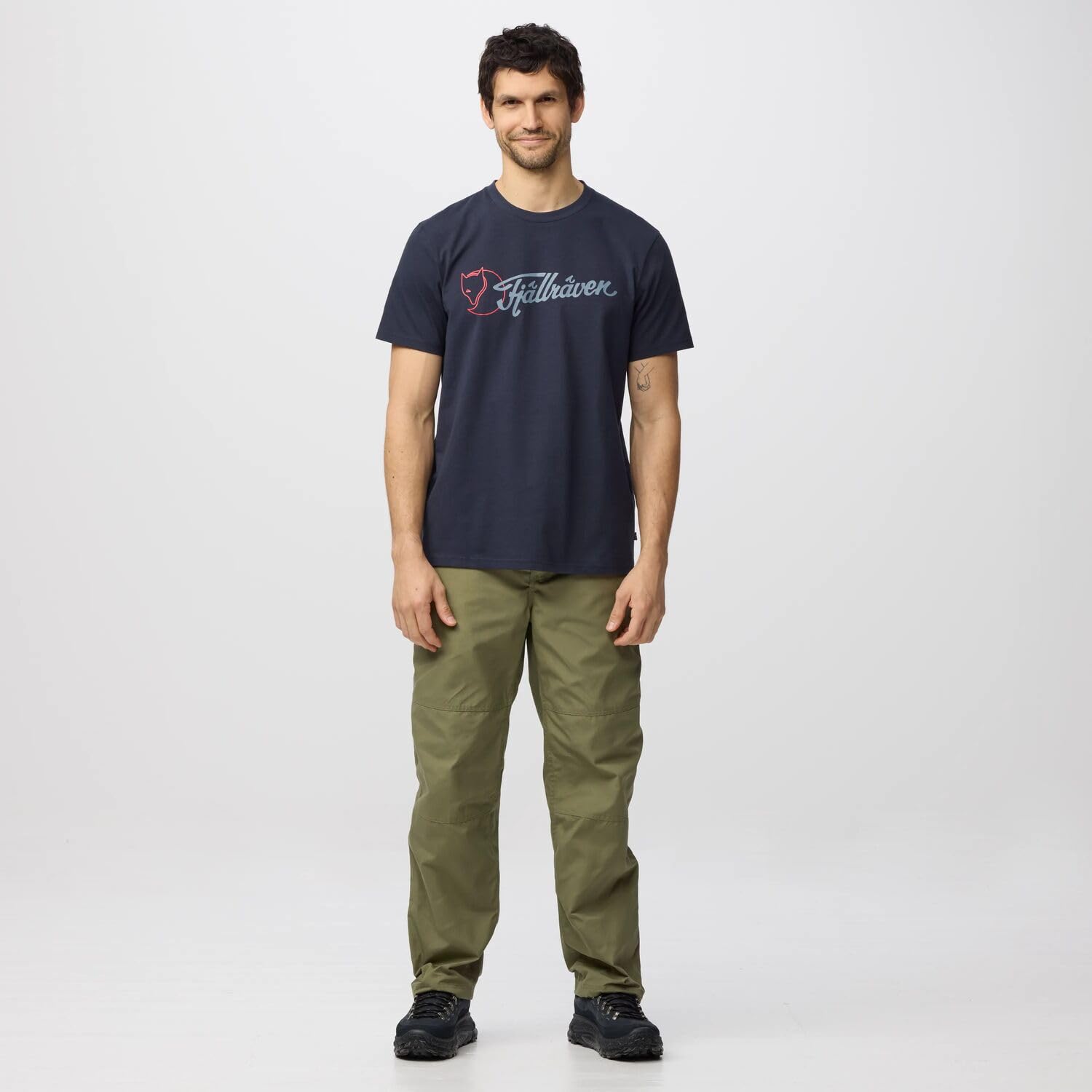 Fjällräven Męska koszulka z logo Archive, granatowa, L