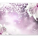 murando Fototapete Blumen 350x256 cm Vlies Tapeten Wandtapete XXL Moderne Wanddeko Design Wand Dekoration Wohnzimmer Schlafzimmer Büro Flur Lilien Lila Abstrakt Ornament Bokeh Blumen b-A-0012-a-c